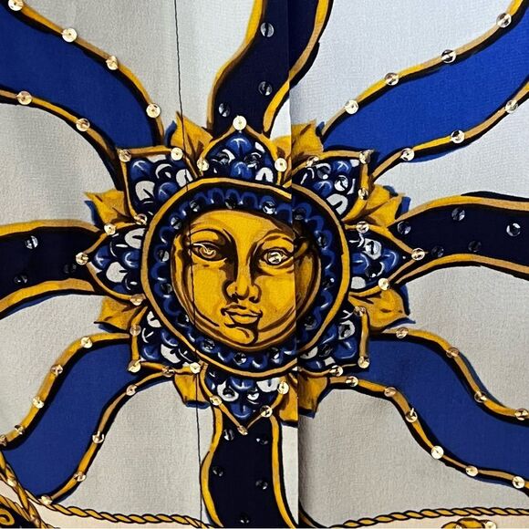 Diane Gilman Silk Nautical Print Tunic Blouse - Picture 5 of 5